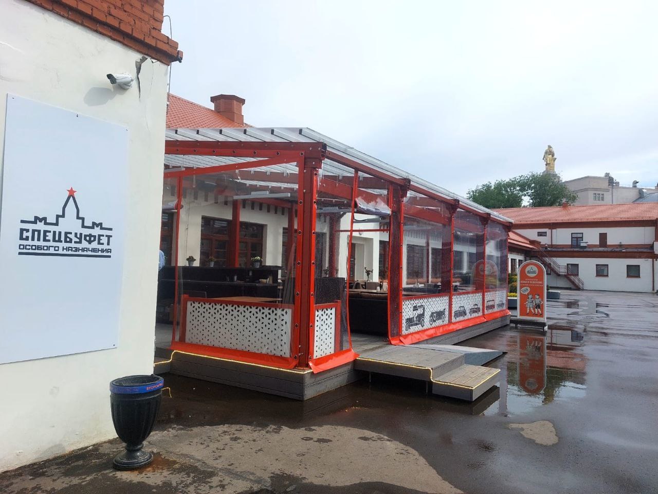 ПВХ шторы для летней террасы кафе в Спасске-Рязанском